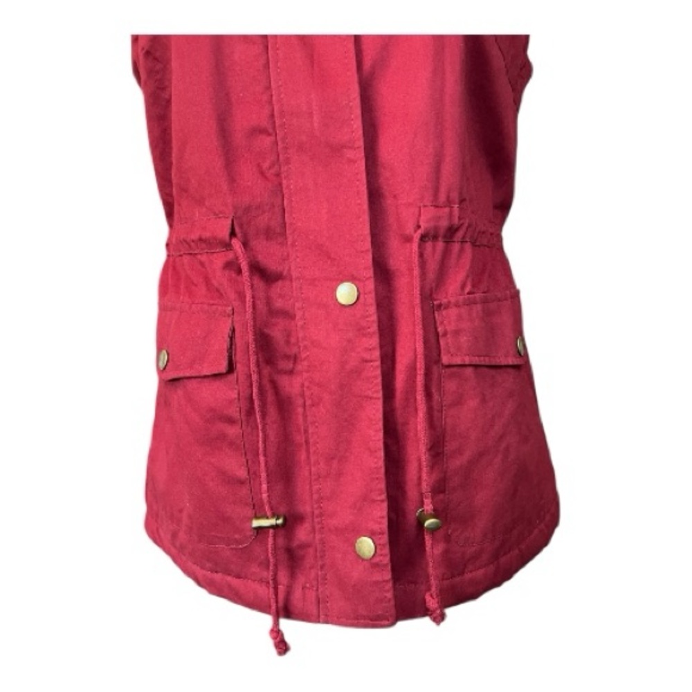 EUC Love Tree burgundy utility vest with drawstring waist – size S - Picture 3 of 10